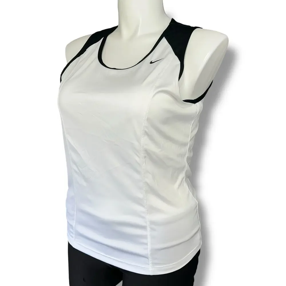 Nike Performance Womens Athletic Tank Top Pullover Sleeveless White Black XL
